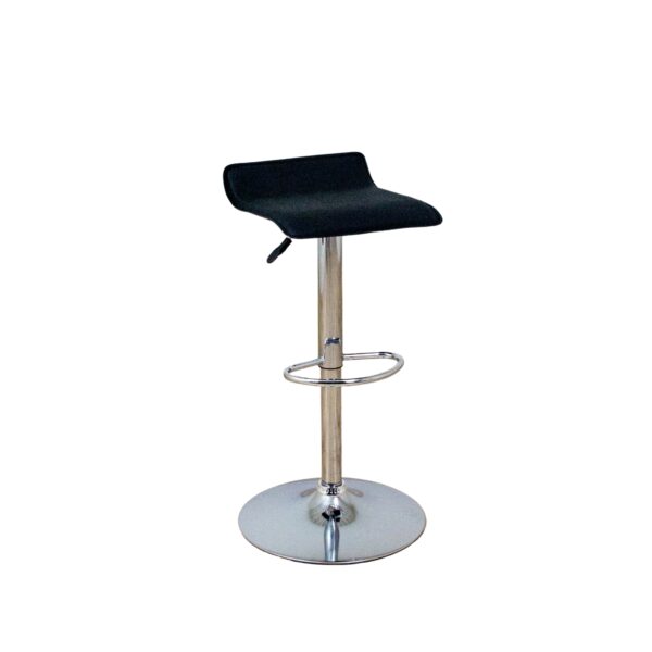 No Back Black and Chrome Swivel Bar Stool