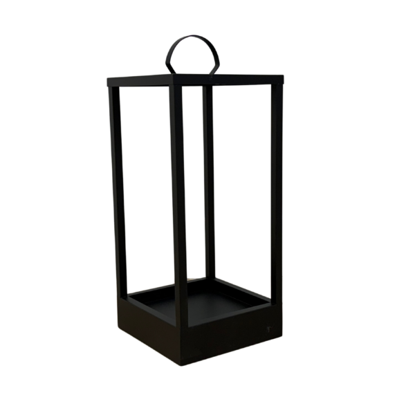 Black Metal Lantern | Square Frame 18"