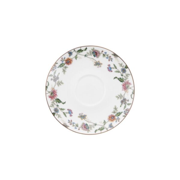 Tara White Floral Coupe Saucer 6.1