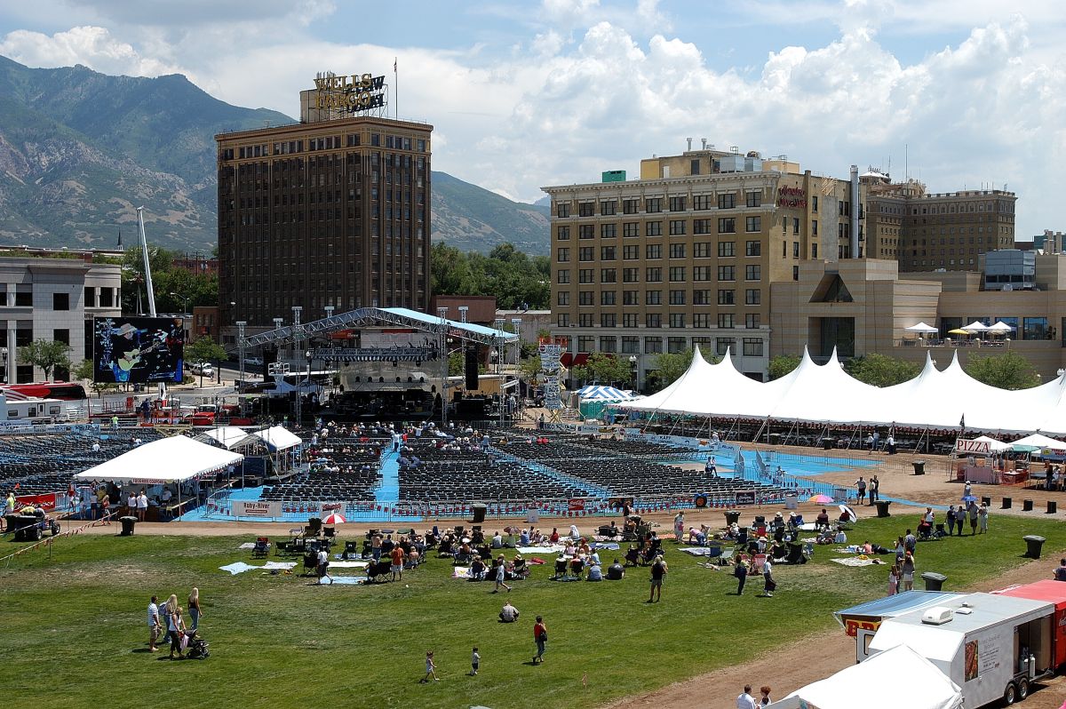 Ariel view of music festival seating rentals