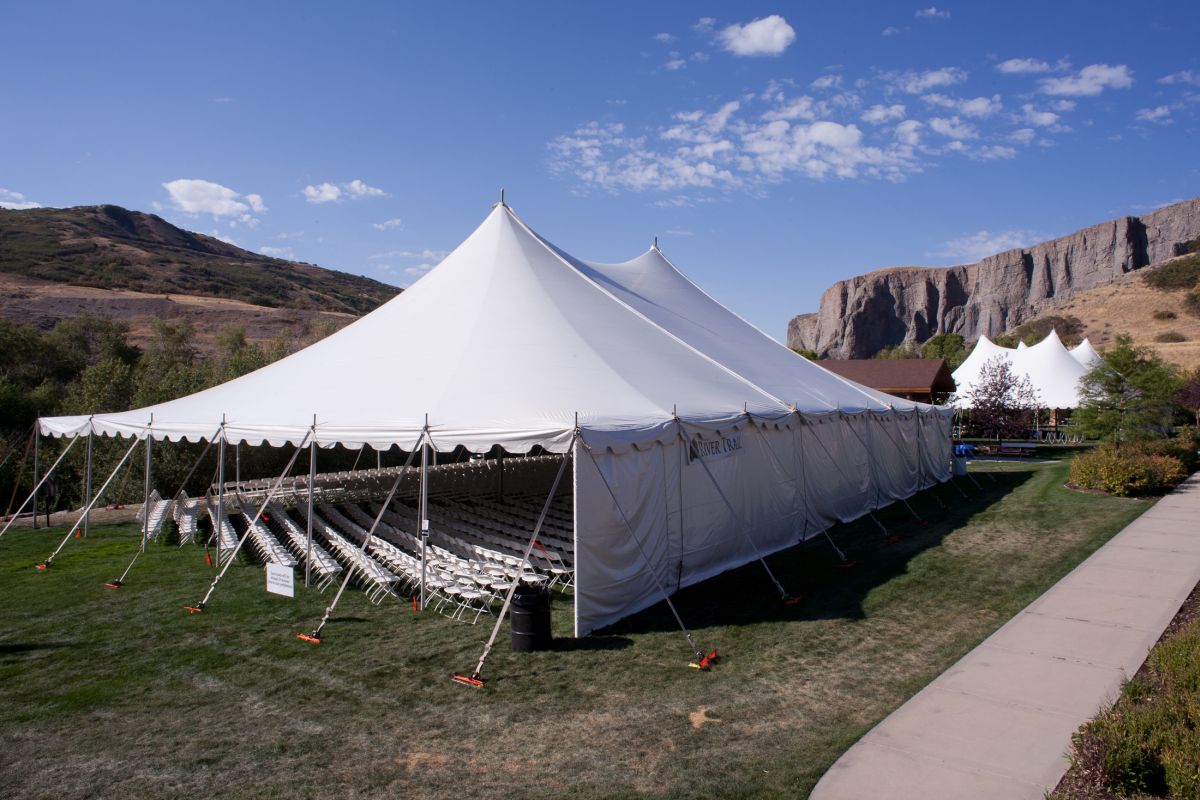 Ariel view of event and chair rentals at Timpanogos Storytelling Festival