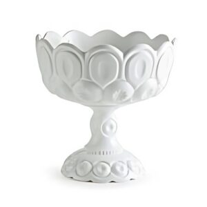 Large Pedestal Bowl White Round "AA" | 8" x 8.5"