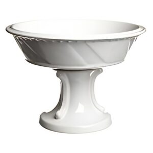 Medium Pedestal Bowl White Round "K" | 8" x 5.5"