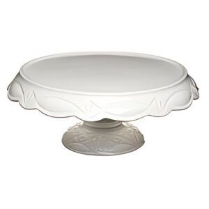 Large Pedestal Plate White Round "Q" |11" x 5.5"