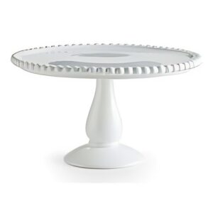 Medium Pedestal Plate White Round "D" | 9" x 5.5"