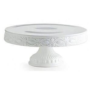 Medium Pedestal Plate White Round "B" | 9.5" x 4"