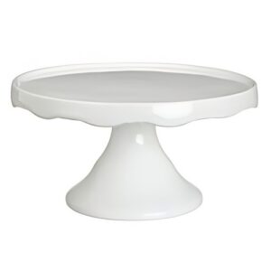 Medium Pedestal Plate White Round "N" | 9.5" x 5.5"