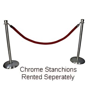 Red Velour Rope 8' for Chrome Stanchion