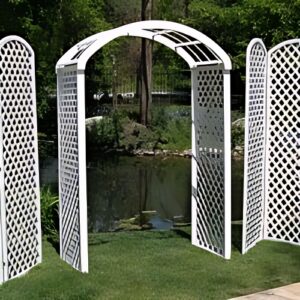 White Wood Lattice Arch | 30" Deep