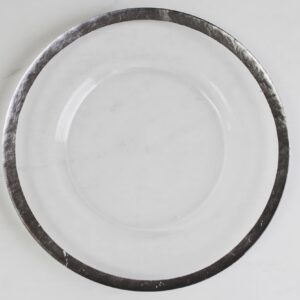 Silver Rim Hammered Charger