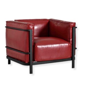 Red Faux Leather Arm Chair